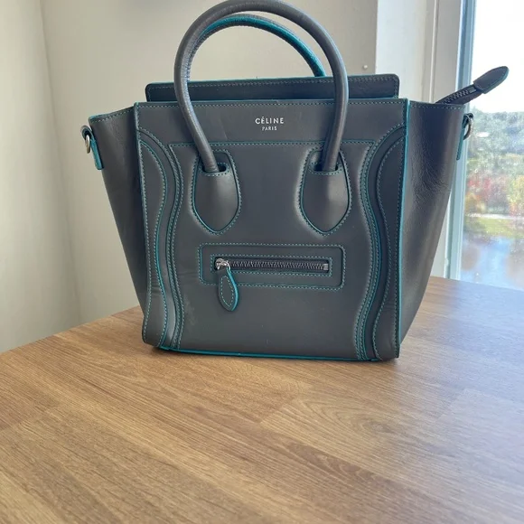 Celine Nano Luggage Tote Leather Handbag Made in Italy - Picture 2 of 15